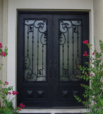 Bold Wrought Iron Front Entry Door