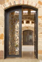 Wrought Iron Door with Classic Scroll Work