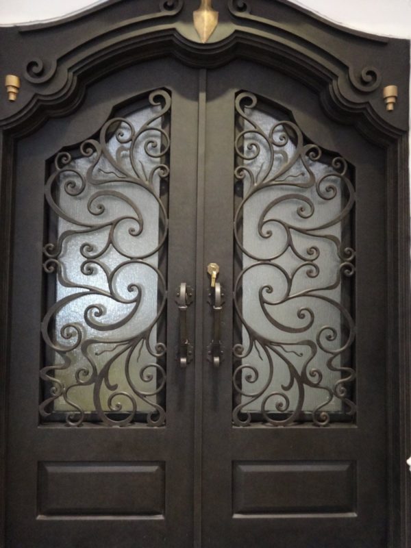 Wrought Iron Door with Unique Scroll Work