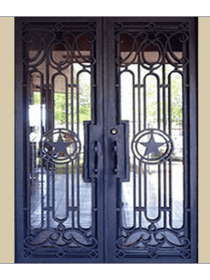 Classic Wrought Iron Double Door with Round Rosette Design – EL1211 MCD