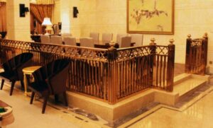 vertical baluster wrought iron railing classic interior staircase design R112 MCD