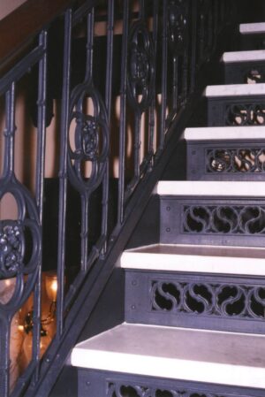 decorative panel wrought iron staircase railing classic interior design R200 MCD
