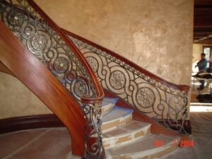 decorative scrollwork wrought iron stair railing classic design R102 MCD