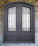 Wrought Iron Door with Old World Style Scroll Work