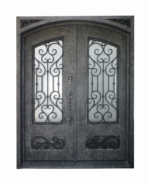 Ornate Wrought Iron Door With Embellished Corners - EL1090 in Rustic