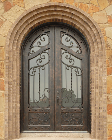 Vintage Style Wrought Iron Double Door