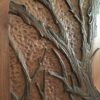 Hand-Carved Wood Door Close-Up