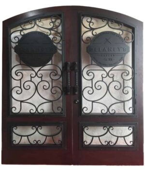 Decorative iron glass hand-crafted wood door HC5012 MCD hardwood design