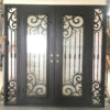 Custom Wrought Iron Double Doors with Sidelights interior view