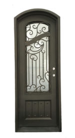 Single sophisticated wrought iron door