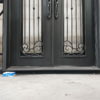 Elegant Wrought Iron Door with Transom close up, threshold