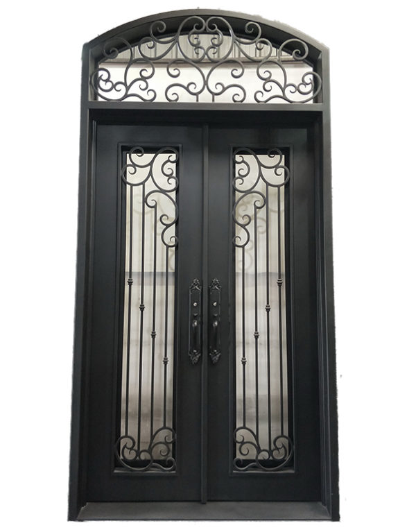 Elegant Wrought Iron Door with Transom