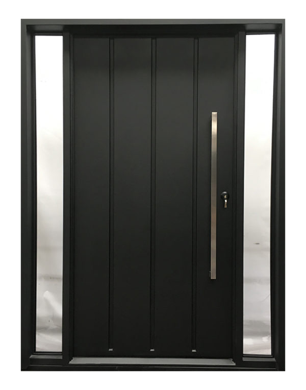Solid Contemporary Wrought Iron Door