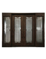 Exclusive Wrought Iron Double Door with Sidelights and Transom
