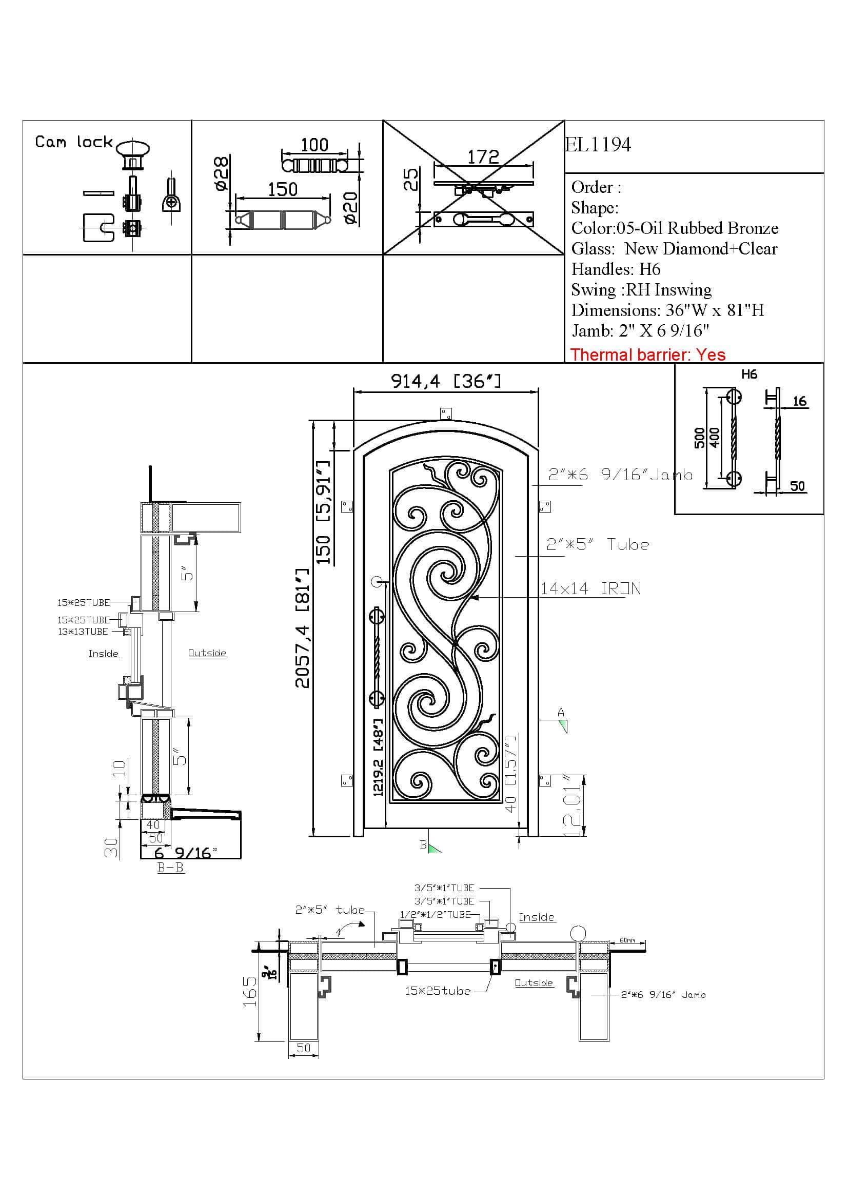 EL1194 CAD Monarch Custom Doors