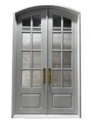 EL1461 MCD divided lite wrought iron double door with insulated glass panels