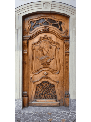 Hand-Carved Wood Door HCD2029