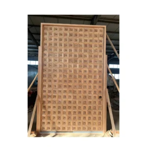 Geometric carved hand-crafted wood door HC1025 MCD textured hardwood design