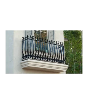 classic style wrought iron balcony railing BR6007 MCD curved bar exterior design