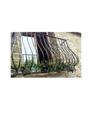 curved juliet wrought iron balcony railing BR6015 MCD exterior design