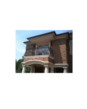 classic bowed wrought iron balcony railing BR6019 MCD exterior design