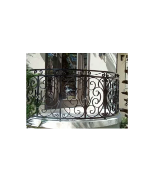 elegant wrought iron balcony railing BR6025 MCD curved exterior design
