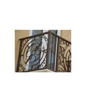 flower design wrought iron balcony railing BR6027 MCD floral exterior design