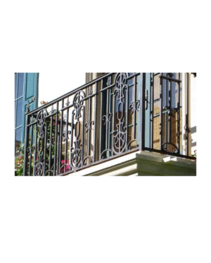 mediterranean wrought iron balcony railing BR6037 MCD curved exterior design