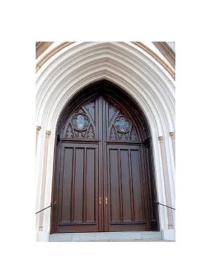 Gothic Style Double Entry Church Door EX7011 MCD with pointed arch design and intricate tracery