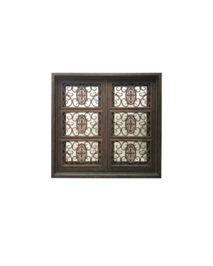 Square wrought iron window with scroll grid design LW200 MCD Monarch Custom Doors