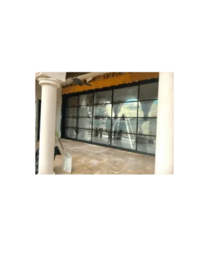 Sliding style wrought iron window with glass panels LW147 MCD Monarch Custom Doors