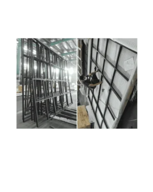 Industrial wrought iron window with grid steel frame LW302 MCD Monarch Custom Doors