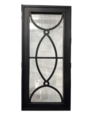 EL1568 MCD steel frame door with oval glass lite and modern minimalist design