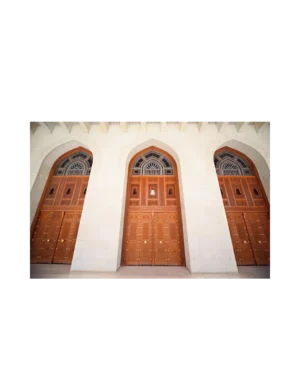 Grand wooden church door EX7016 MCD with carved symmetrical panels