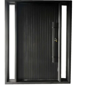 EL1569 MCD modern steel entry door with vertical panel design and minimalist framing