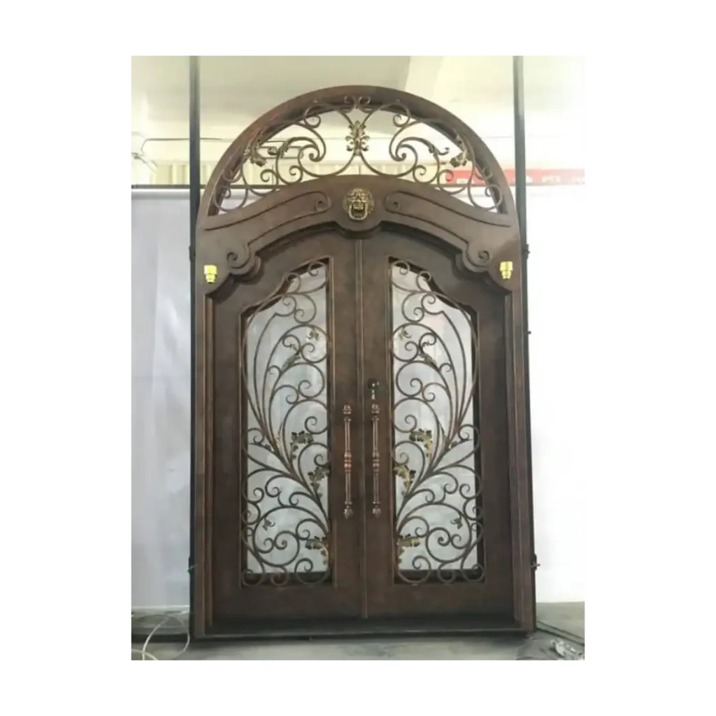 Wrought iron door EL1046 MCD arched transom