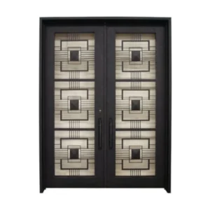 Wrought Iron Door EL1065 with Geometric Square Design