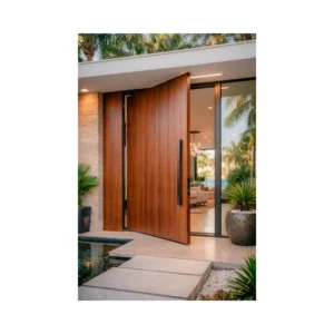 Contemporary panel hand-crafted wood door HC519 MCD hardwood design