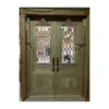 gothic hand-crafted wood double door with quatrefoil grille HC515 MCD