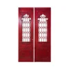 Cathedral quatrefoil hand-carved wood door HCD1997 MCD